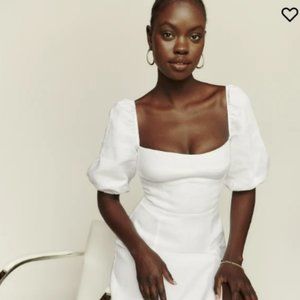 NWT Reformation Belgium Linen Dress in White